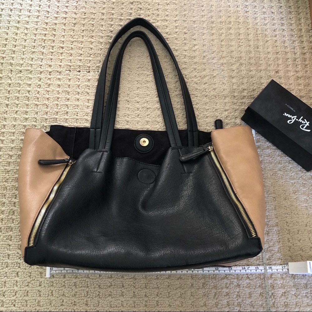 Large Black and Beige Tote